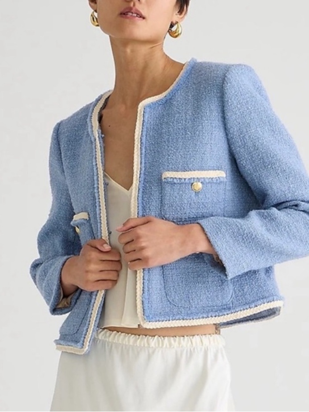 J.Crew Frances Lady Jacket Blue Gold Buttons in maritime tweed NWT size 4